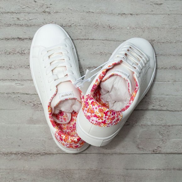 NWT J. Crew Floral Lace Up Road Trip Sneakers in Guava size 8 - Picture 3 of 12